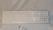 TESTED Genuine Apple A1243 Slim Aluminium USB Wired Keyboard With Numeric Keypad