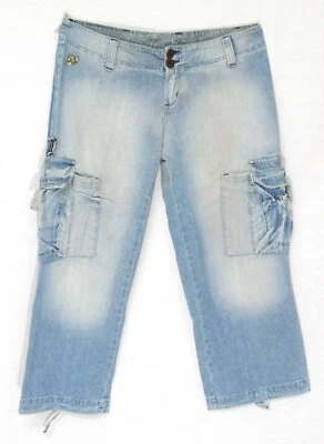 LOIS pantacourt jeans clair léger cargo treillis taille normale HOUR BARUB - Photo 1/4