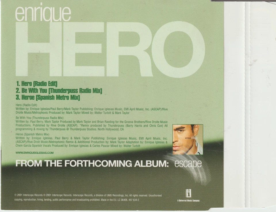 Enrique Iglesias - Hero (2001) [3 Track Maxi-CD] - Bild 2 von 2