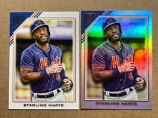 Starling Marte 2022 Topps Gallery Base & Rainbow Foil Baseball Cards. Mets