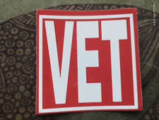Small Hand made Decal sticker VET VETERAN red color Iraq desert Storm