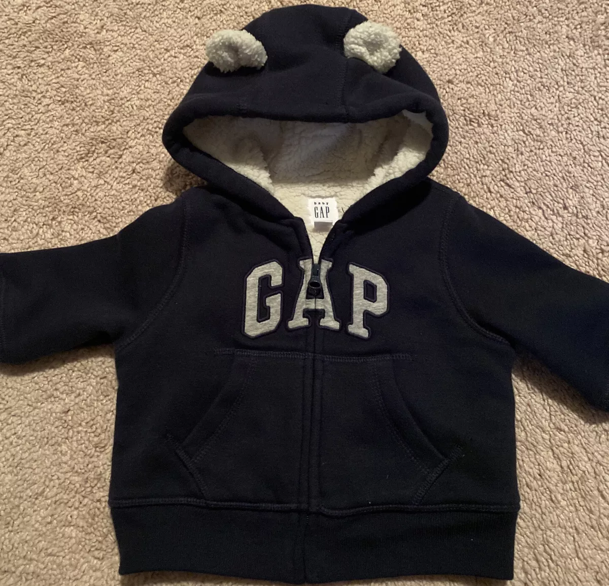 baby gap sweatshirt zippet hoodie 3 6 months Navy Blue