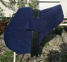 NAVY BLUE Fleece SADDLE COVER Saddlecover With GIRTH Loops GP or DRESSAGE
