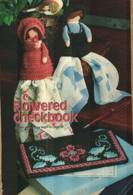 FLOWERED CHECKBOOK & HANKY PALS CROCHET & PLASTIC CANVAS PATTERN INSTRUCTIONS