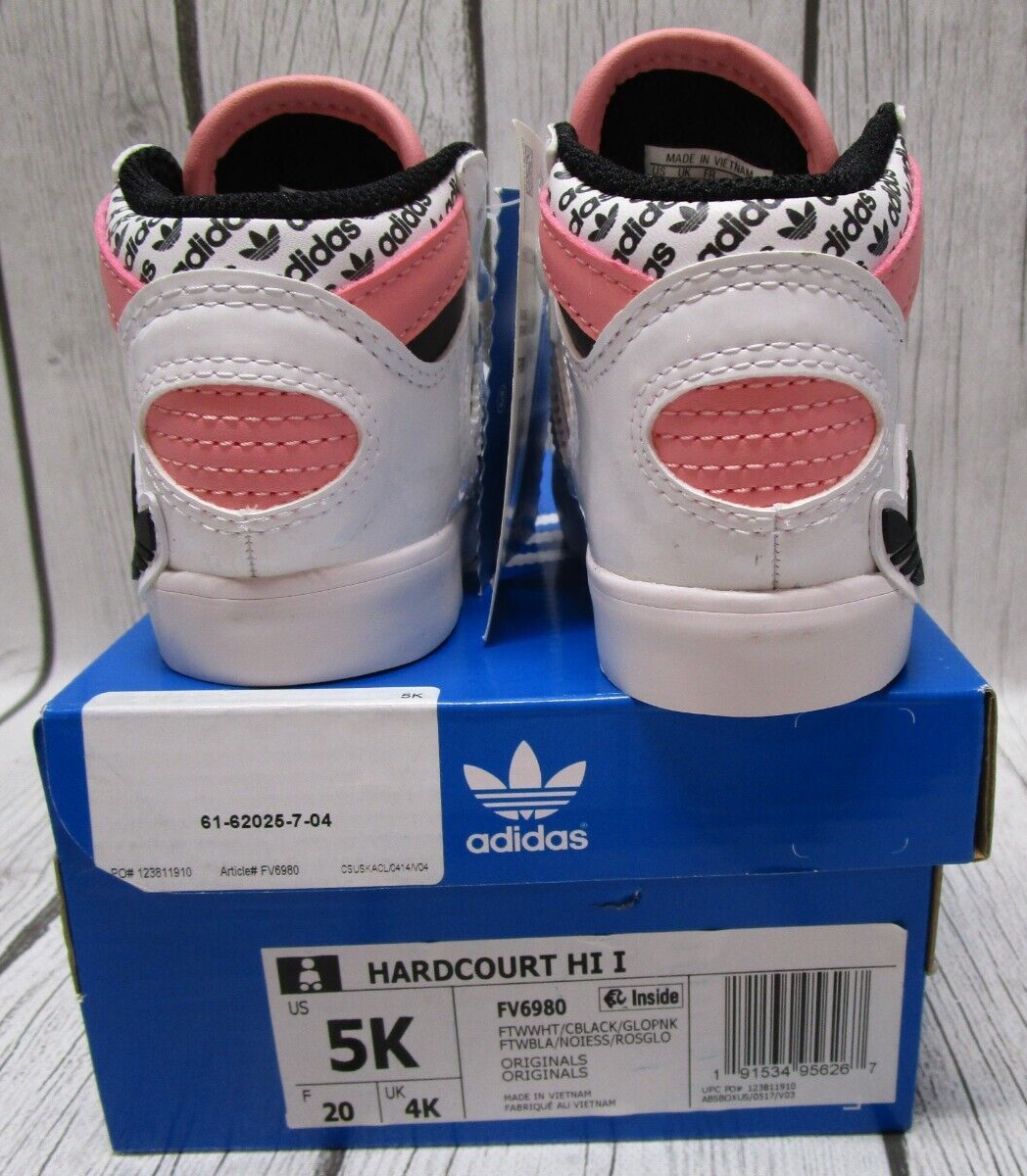 Adidas FV6980 Hardcourt Hi Sneakers Shoes - Size 5K Little