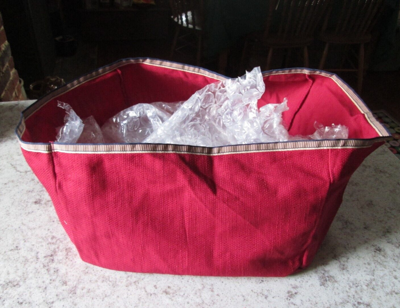 Longaberger Cranberry Fabric Liner Small Washday