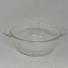 Fire King Casserole 1 Pint Clear Glass Round Baking Dish Made in USA Vintage