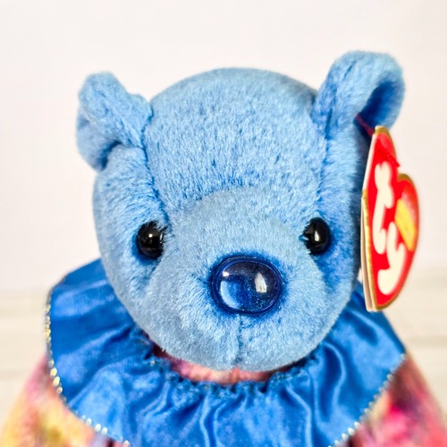 ๐ VTG 2001 TY Beanie Babies September Birthday Bear Tiedye With Cake Sapphire - Picture 3 of 5