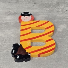Letter B Vtg Clowns Painted Alphabet Wooden Names Signs Spellout Colorful
