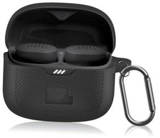 for JBL Tune Buds Case Cover, Soft Silicone Protective Earbuds Case Front Black