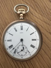 Omega Pocket Watch Gold Plated Circa 1900 51mm Running