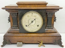 Antique 1880’s Seth Thomas Adamantine Mantle Clock #102 Chime Key Chandler READ