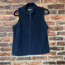 Mountain Lake Vintage Black Fleece Full Zip Vest Jacket Women's