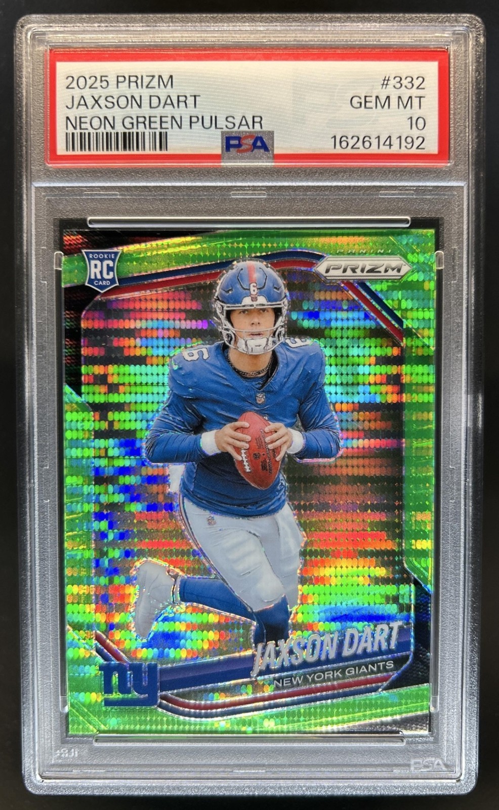 Jaxson Dart Panini Prizm #332 Neon Green Pulsar