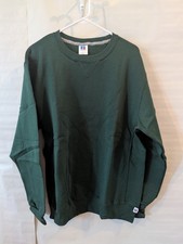 Russell Athletic Men's Dri-Power Fleece Crew Sweatshirt GREEN Large NEW