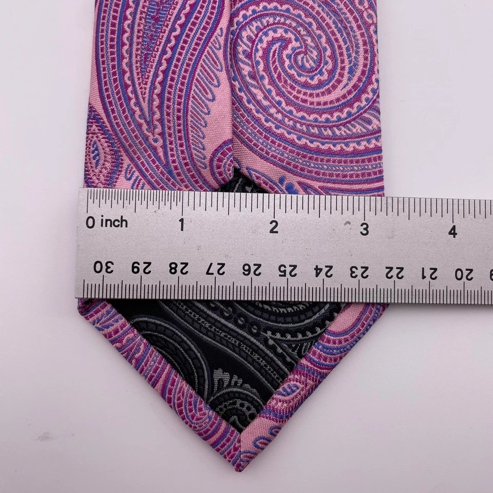 Corbata para el cuello Haines Bonner Of London rosa cachemira seda hecha a mano para hombre Foto 4 de 4