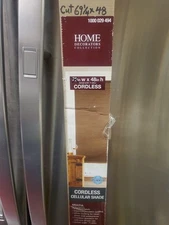 CUT 69 1/4" X 48"  Mocha 9/16 in. Blackout Cordless Cellular Shade