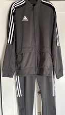 Image of Adidas Boys Grey Climalite tracksuit  Set Age 13-14 Years BNWT