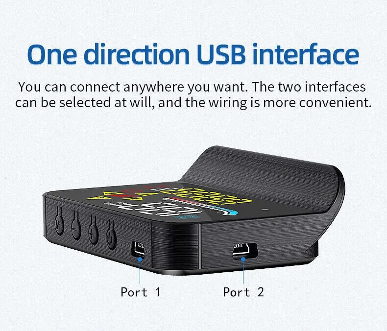 Sistema de advertencia de velocidad de consumo de combustible con pantalla frontal OBD2 HUD negro para automóvil de 3,5 pulgadas Foto 4 de 4