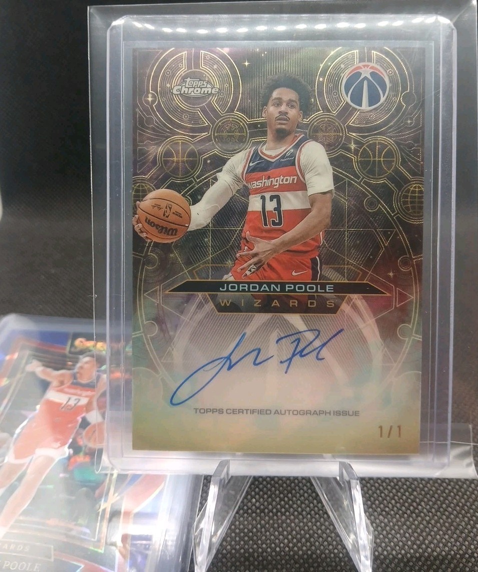 2025-26 TOPPS CHROME 1/1 SUPERFRACTOR AUTO CHROMOGRAPHS JORDAN POOLE NBA + READ view 21