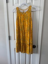 Old Navy Womens Yellow Flower Print Dress Size S Small