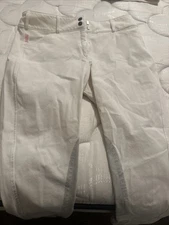 Women’s White TS Breeches Size 34 Regular Sock Bottom