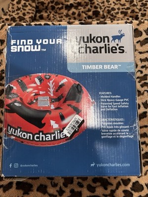New Yukon Charlie's Inflatable Snow Tube Timber Bear Red 48'' 170 lb. Sledding