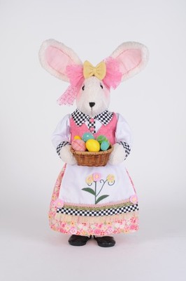 Easter Bunny Rabbit Figurine Female  Egg Basket Karen Didion