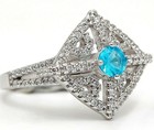 2CT Heat Treated Blue Topaz 925 Solid Sterling Silver Ring Jewelry Sz 8 N3-4 — photo 2