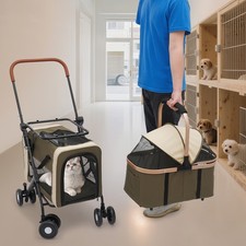 Two-tier Foldable Pet Stroller Dog cat Stroller For Small  Medium Dogs Portable