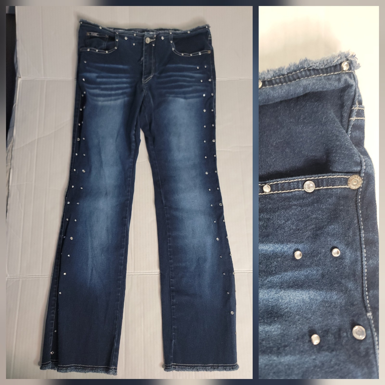Revolt Jeans Gr. 15/16 Straight Leg Low Rise Bling Vintage Y2k Rodeo Festival