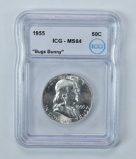 1955 Franklin Half Dollar Bugs Bunny MS64 ICG