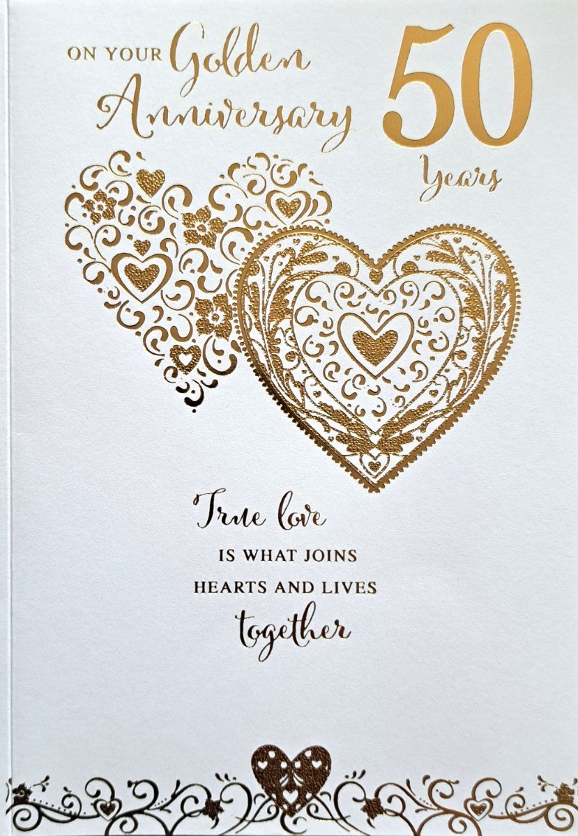On Your Golden Anniversary 50 Years. Anniversary Card 19x13cm