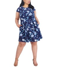 Jessica Howard Womens Textured Pleated Mini Dress