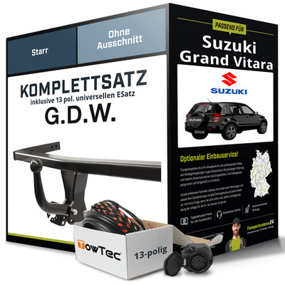 Anhängerkupplung starr für SUZUKI Grand Vitara +E-Satz Kit NEU AHK
