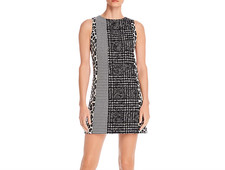 NWT Alice+Olivia Black/White Color Block Clyde A-Line Shift Dress Size US 14