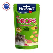 Vitakraft Mini Drops Cherry Banana Treats for Hamsters Rats Mice and Small Pets