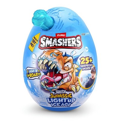 ZURU Smashers Mega Jurassic Light Up Ice Age Dino Surprise Egg 25+ Surprises