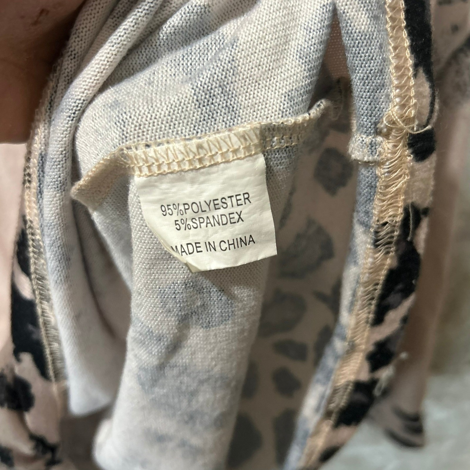 Tickled Teal Women's Leopard Print Long Sleeve Top with Tie - Size L