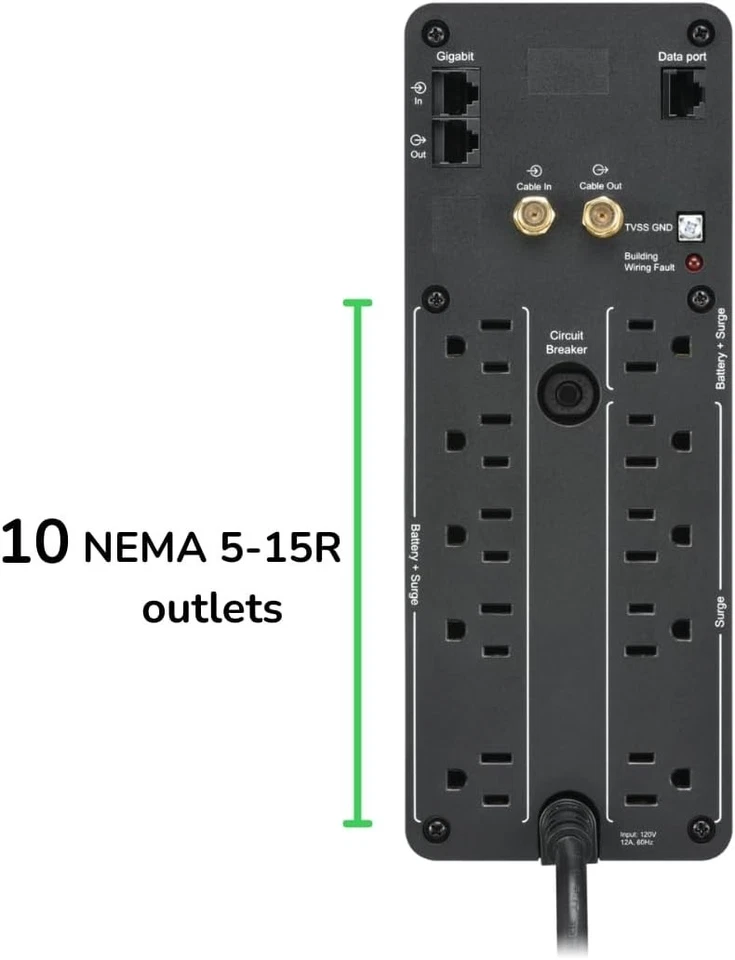 UPS de onda sinusoidal de 1500 VA APC batería de respaldo, BR1500MS2 batería de respaldo fuente de alimentación Foto 2 de 2