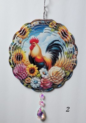 3D Metal Hanging Wind Spinners - Vibrant Circular Wave Design for Yard & Garden