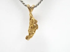 Genuine Natural Alaskan - Yukon Gold nugget Pendant with 14k rabbit ear bail