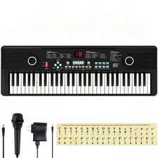 61 Key Keyboard Piano,with Built-in Speaker and Microphone, Portable Electron...
