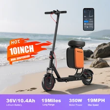 Adult E-Scooter: Foldable with Dual Shocks & Seat Pack for Stress-Free Commuting