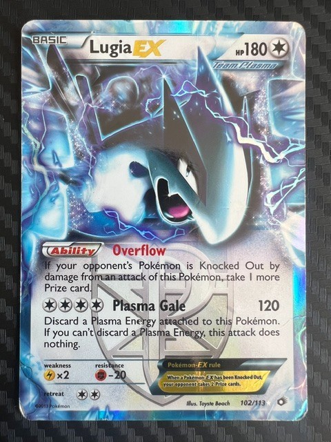 Pokémon TCG Lugia EX 102/113 Team Plasma Legendary Treasures DMG