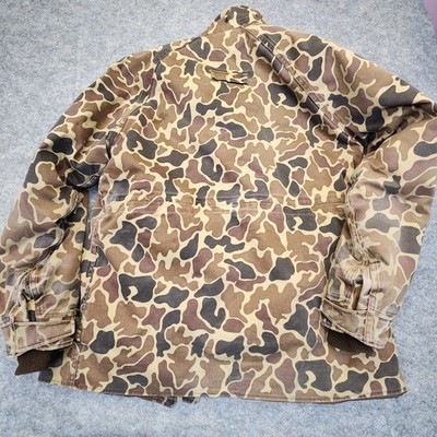 Vintage Woolrich Jacket Mens L Camo Hunting Frog Duck Skin Gore