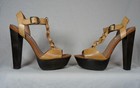 STEVE MADDEN SZ 8M DAYLEE 6 INCH HEEL 1.5 INCH PLATFORM LEATHER UPPER SANDAL — photo 4