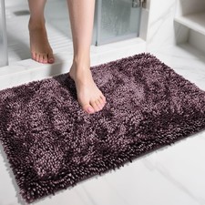 Bathroom Rug Non Slip Extra Thick Soft Absorbent 31.5x20 Inch Yimobra Chenille