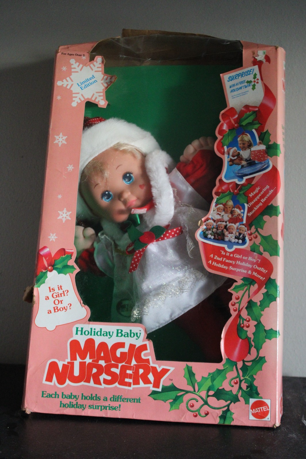 Vintage 1991 Holiday Baby Magic Nursery Doll In Box - Limited Edition