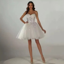 A-Line Wedding Dresses Sweetheart Appliques Lace Bridal Dress Short Evening